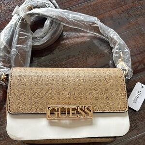 Guess Carboro Mini Crossbody Bag with Gold Hardware - Mocha